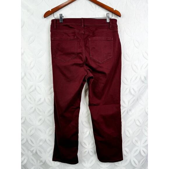 J. Jill Christian Siriano Merlot red maroon burgundy Straight Leg Ankle Jeans 10 - Picture 6 of 10